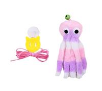 DJSKLDF Canne a Peche Chat Hanging Sound Octopus Cat Toys to Relieve Boredom and Self-Exciting Plush Elastic Rope Teasing Stick Pet Toy(Color3)