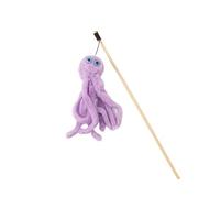 DJSKLDF Canne a Peche Chat Octopus Plush Cat Stick Funny Pet Toys Interactive Playing Toy for Cats Teaser Kitten Rod Wand Accessories(Color2)