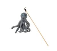 DJSKLDF Canne a Peche Chat Octopus Plush Cat Stick Funny Pet Toys Interactive Playing Toy for Cats Teaser Kitten Rod Wand Accessories(Color6)