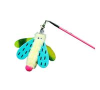 DJSKLDF Canne a Peche Chat Pet Cat Toys Interactive Funny Insect Stick Toy for Kitten Playing Teaser Wand Supplies Products Cats(Yellow)