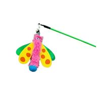 DJSKLDF Canne a Peche Chat Pet Cat Toys Interactive Funny Insect Stick Toy for Kitten Playing Teaser Wand Supplies Products Cats(Pink)