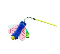 DJSKLDF Canne a Peche Chat Pet Cat Toys Interactive Funny Insect Stick Toy for Kitten Playing Teaser Wand Supplies Products Cats(Blue)