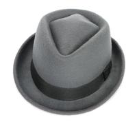 DJSKLDF Chapeau Haut de Forme Chapeau classique for hommes, solide, hiver, manches courtes, Jazz, haut-de-forme, casquette en feutre noir for(Gray)
