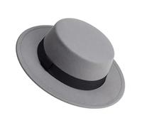 DJSKLDF Chapeau Haut de Forme Chapeau Fedora Blanc For Hommes Et Femmes, Plat En Feutre, À Large Bord, D'hiver(Gray)