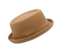DJSKLDF Chapeau Haut de Forme Chapeau haut-de-forme rétro for hommes, casquettes Fedora, classique, Jazz, fête, voyage en plein air(Khaki)