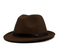 DJSKLDF Chapeau Haut de Forme Chapeau haut-de-forme simple for hommes, chapeau de Jazz en feutre élégant for hiver et automne(Brown)