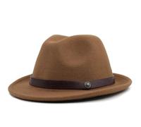 DJSKLDF Chapeau Haut de Forme Chapeau haut-de-forme simple for hommes, chapeau de Jazz en feutre élégant for hiver et automne(Khaki)