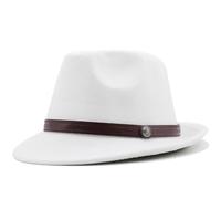 DJSKLDF Chapeau Haut de Forme Chapeau haut-de-forme simple for hommes, chapeau de Jazz en feutre élégant for hiver et automne(White)