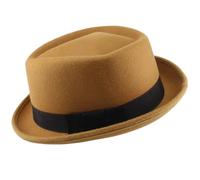 DJSKLDF Chapeau Haut de Forme Chapeaux de tarte au porc for hommes et femmes, bandeau avec nœud papillon, chapeau soleil Fedora, casquettes Trilby, Jazz, fête, voyage en plein air(Khaki)