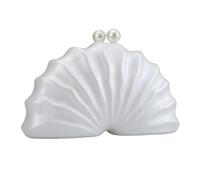 DJSKLDF Femmes Shell Embrayage Pochette en forme de coquillage for femme, sac à main créateur for soirée, mignon blanc rose champagne, bandoulière chaîne(Color 5)
