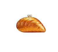 DJSKLDF Femmes Shell Embrayage Sac à main de mariage printemps-été Bridget Pearl Shell for femme(Orange)