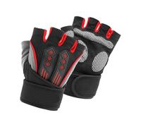 DJSKLDF Gants de Fitness Gants de Cyclisme avec Coussinet Antichoc, Demi-Doigt, Sport, for Hommes et Femmes, for vélo d'été, Fitness(Red,L)