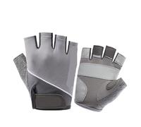 DJSKLDF Gants de Fitness Gants d'été Demi-Doigt en Soie glacée, Respirants, Fitness, for Femmes et Hommes, avec Coussinet antidérapant, Gants de Cyclisme sans Doigts, Accessoires vélo(Grey,L)