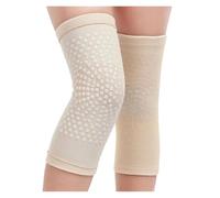 DJSKLDF Genouillères D'hiver 2PCS Self Heating Support Knee Pad Brace Warm Belt Massager Leg Warmer(Beige,M)