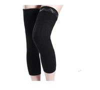 DJSKLDF Genouillères D'hiver 2PCS Winter Warm Wool Leg Warmers Sleeves Thick Fleece Lined Knee Pads Brace Support Guard Protector Long Thermal Wraps(Non slip-Black,M)