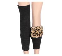 DJSKLDF Genouillères D'hiver Thick Warm Wool Kneepad Leg Guard Cashmere Knee Protector Windproof Coldproof Warmers for Women Men KneeCap Sleeves(Leopard)