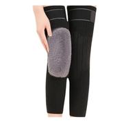 DJSKLDF Genouillères D'hiver Wool Knee Pads Support Brace Winter Warm Thermal Warmers Sleeve Ski Cycling Running 2PCS(Gray Velvet-Black,M for 35-50KG)