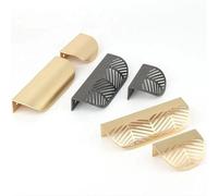 DJSKLDF Poignées de Tiroir Invisibles 1pc poignées cachées modernes tiroir en forme de feuille tire armoire feuilles bouton alliage Zinc placard doré avec vis for meubles(A-Brass-Small)