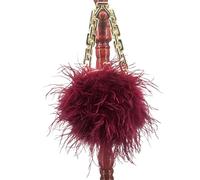 DJSKLDF Sac à Plume Mini sac à main en plumes d'autruche avec chaîne dorée for accès une fête pour fête(Color 14)