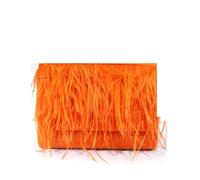 DJSKLDF Sac à Plume Sac de dîner en plumes d'autruche, pochette, sac messager élégant for les dîners pour fête(Orange)