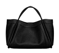 DJSKLDF Sac Cuir Femme Sac messager en cuir de vachette grande capacité, design niche, couche supérieure, automne et hiver, style étranger(Black)