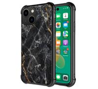 DJSOK Compatible avec la coque pour iPhone 14 Plus Classique Noir Motif Marbre Naturel iPhone 14 Plus pour Homme Gar ons Filles Double Couche Ant