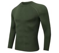 Djtnzdm Hauts Thermiques Homme Compression Homme Manches Longues Respirant sous Vetement Hiver Homme Polaire Tee Shirt Thermolactyl Sport Gym Ski Vêtement Chaud(Gris-M)