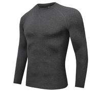 Djtnzdm Hauts Thermiques Homme Compression Homme Manches Longues Respirant sous Vetement Hiver Homme Polaire Tee Shirt Thermolactyl Sport Gym Ski Vêtement Chaud(Gris-XXXL)