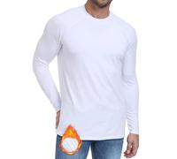 Djtnzdm Hauts Thermiques Homme Compression Homme Manches Longues Respirant sous Vêtements Hiver Homme Polaire Tee Shirt Thermolactyl Sport Gym Ski Vêtement Chaud(Blanc-M)