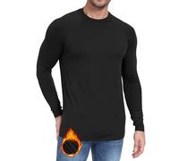 Djtnzdm Homme Compression Hiver Polaire Tee Shirt Thermolactyl Sport Gym Ski Vêtement Chaud Noir XXL