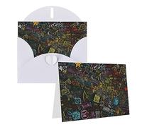 DJUETRUI Cartes de vœux vierges avec enveloppes 10,2 x 15,2 cm, formule mathématique, carte de remerciement, cartes vierges pour toutes les occasions anniversaire, remerciement, mariage, fêtes de