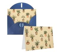 DJUETRUI Cartes de vœux vierges avec enveloppes 10,2 x 15,2 cm, petites plantes en pot, cartes de remerciement, cartes vierges pour toutes les occasions anniversaire, remerciement, mariage, fêtes de