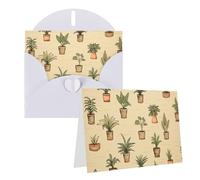 DJUETRUI Cartes de vœux vierges avec enveloppes 10,2 x 15,2 cm, petites plantes en pot, cartes de remerciement, cartes vierges pour toutes les occasions anniversaire, remerciement, mariage, fêtes de