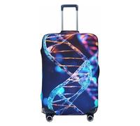 DJUETRUI DNA Genetic Helix Housse de valise élastique anti-rayures Housse de protection lavable anti-poussière pour bagages de 45,7 à 81,3 cm, Noir , M