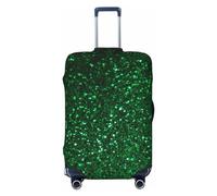 DJUETRUI Housse de bagage à paillettes vertes et scintillantes - Housse de valise élastique anti-rayures - Protection lavable et anti-poussière - Convient aux bagages de 45,7 à 81,3 cm, Noir , L