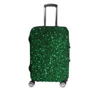 DJUETRUI Housse de bagage à paillettes vertes et scintillantes - Housse de valise élastique anti-rayures - Protection lavable et anti-poussière - Convient aux bagages de 45,7 à 81,3 cm, Paillettes