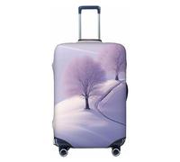 DJUETRUI Housse de bagage A Snow Mountain - Housse de valise élastique anti-rayures - Lavable et anti-poussière - Convient aux bagages de 45,7 à 81,3 cm, Noir , x-large