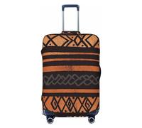 DJUETRUI Housse de bagage africaine en tissu tribal élastique anti-rayures pour valises de voyage lavable et anti-poussière pour bagages de 45,7 à 81,3 cm, Noir , M