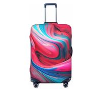 DJUETRUI Housse de bagage avec images artistiques - Housse de valise élastique anti-rayures - Lavable et anti-poussière - Convient aux bagages de 45,7 à 81,3 cm, Noir , x-large