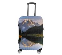 DJUETRUI Housse de bagage avec motif montagnes et lacs - Housse élastique anti-rayures - Lavable et anti-poussière - Convient aux bagages de 45,7 à 81,3 cm, Photos de montagne et de lac, L