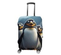 DJUETRUI Housse de bagage avec motif pingouins amusants - Housse de protection élastique anti-rayures - Lavable et anti-poussière - Convient aux bagages de 45,7 à 81,3 cm, Pingouins amusants., XL