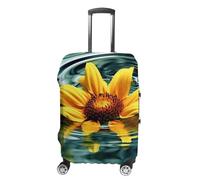 DJUETRUI Housse de bagage avec motif tournesol dans l'eau, élastique, anti-rayures, housse de protection lavable et résistante à la poussière, convient aux bagages de 45,7 à 81,3 cm, Tournesol dans