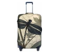 DJUETRUI Housse de bagage avec silhouette de libellule - Housse élastique anti-rayures - Lavable et anti-poussière - Convient aux bagages de 45,7 à 81,3 cm, Noir , x-large
