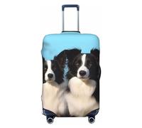 DJUETRUI Housse de bagage Border Collie élastique anti-rayures pour valise de voyage lavable anti-poussière pour bagages de 45,7 à 81,3 cm, Noir , S