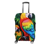 DJUETRUI Housse de bagage colorée en forme de perroquet élastique anti-rayures pour valise de voyage, housse de protection lavable et résistante à la poussière pour bagages de 45,7 à 81,3 cm,