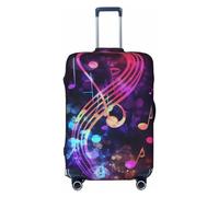 DJUETRUI Housse de bagage colorée Galaxy Note de musique élastique anti-rayures Housse de protection lavable anti-poussière pour bagages de 45,7 à 81,3 cm, Noir , x-large