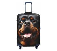 DJUETRUI Housse de bagage Cool Rottweiler Dog Art élastique anti-rayures Housse de protection lavable anti-poussière pour bagages de 45,7 à 81,3 cm, Noir , S