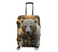 DJUETRUI Housse de bagage de voyage lavable Bear Crossing The River Fashion Valise Protecteur de bagage à main Housse de protection pour valise de 48,3 à 81,3 cm, Ours traversant la rivière, XL