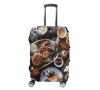 DJUETRUI Housse de bagage de voyage lavable - Belle housse de protection pour valise de petit déjeuner - Housse de protection pour bagages de 48,3 à 81,3 cm, Beau petit déjeuner, L