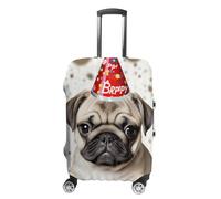 DJUETRUI Housse de bagage de voyage lavable - Housse de protection pour valise de 48,3 à 81,3 cm, Adorable chiot carlin, S